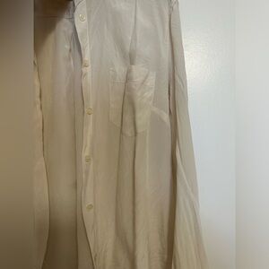 Off-white silk JCrew button down